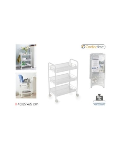 CARRITO AUXILIAR 3 NIVELES C/RUEDAS CONFORTIME