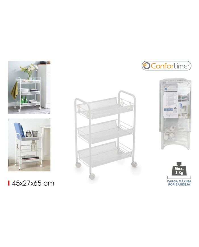 CARRITO AUXILIAR 3 NIVELES C/RUEDAS CONFORTIME