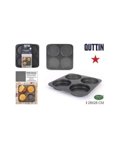 Y MOLDE 4 PAN BURGUER PERFORADO 28X28 QUTT