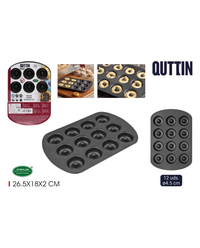MOLDE HORNO ROSQUILLAS 12UNDS 4.5CM QUTTIN
