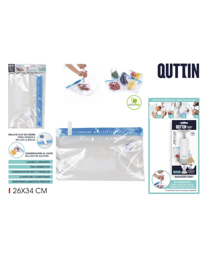 96SET 4 BOLSAS COMIDA REUT.VACIO 26X34CM QUTT