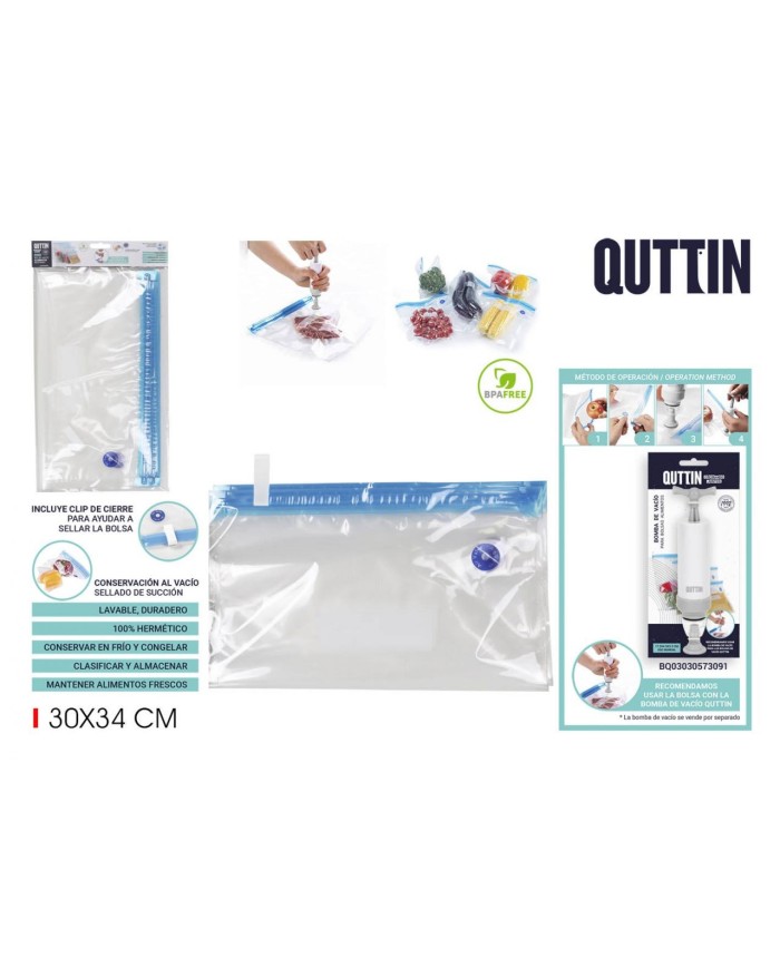 144SET 4 BOLSAS COMIDA REUT.VACIO 30X34CM QUTT