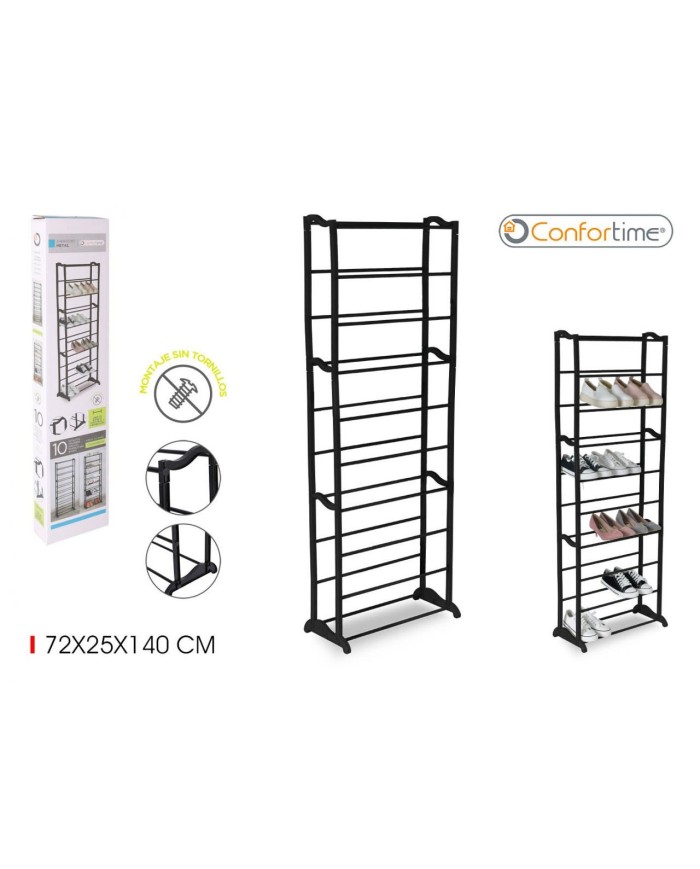 ZAPATERO METAL 40 PAR 72X25X140CM CONFORTIME