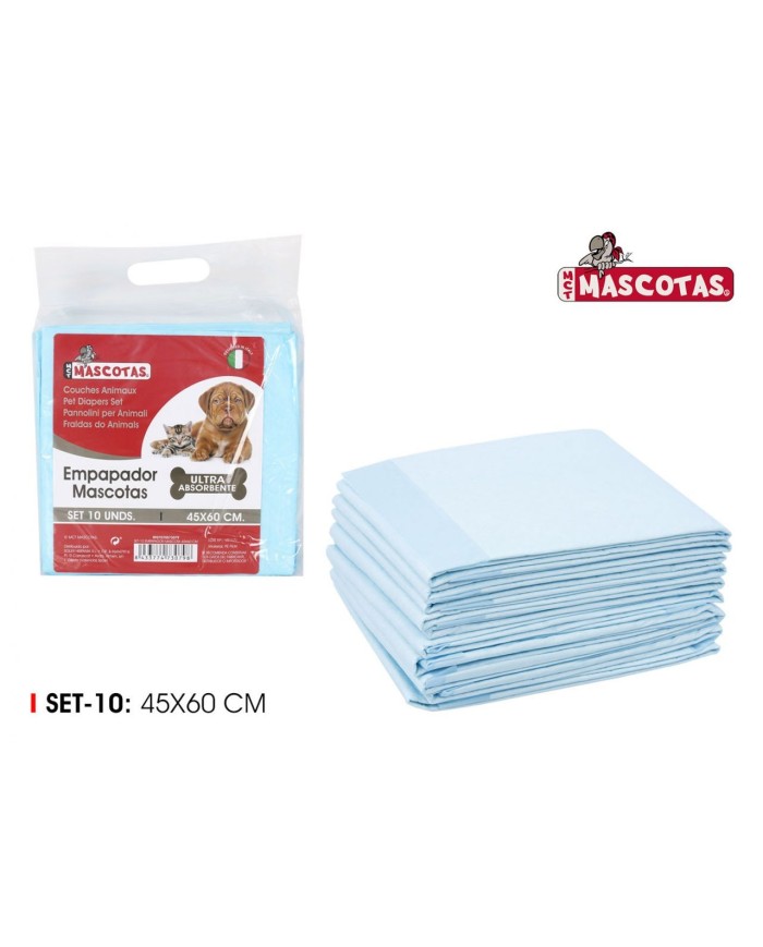 SET10 EMPAPADOR MASCOTA 45X60CM MCT MASCOTAS
