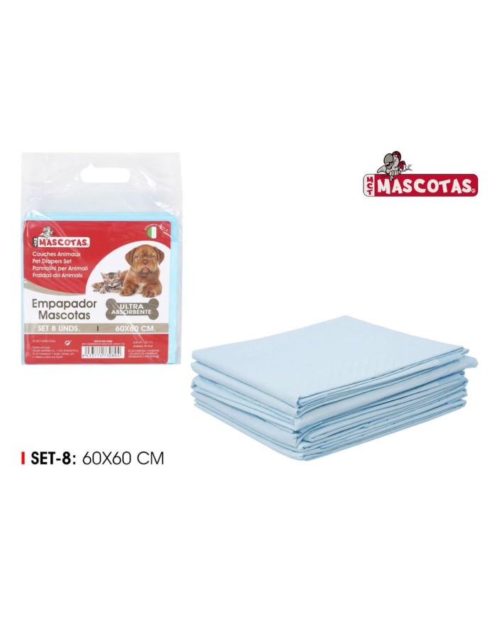SET8 EMPAPADOR MASCOTA 60X60CM MCT MASCOTAS