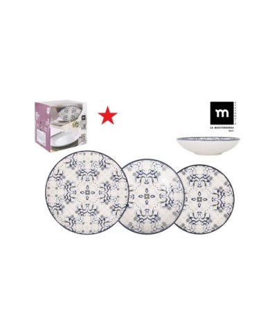 Y VAJILLA 12pcs TESA Monaco IVORY BRILLO