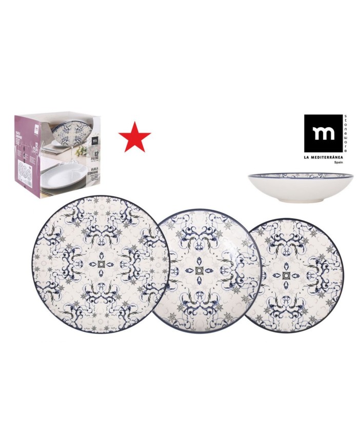 Y VAJILLA 12pcs TESA Monaco IVORY BRILLO