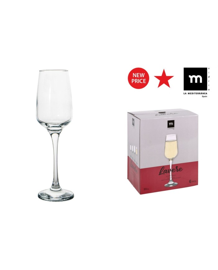 Y SET 6 COPAS CHAMPAGNE 230cc LAVERE MD