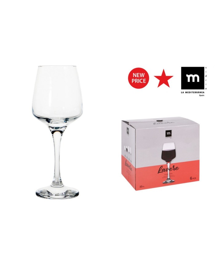 Y SET 6 COPAS VINO 330cc LAVERE MD
