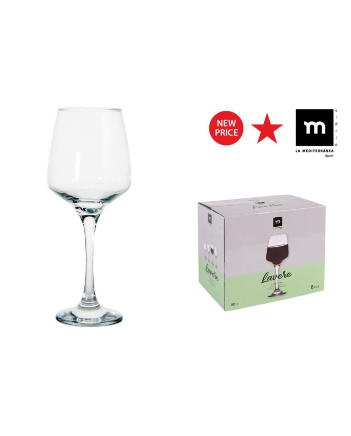 Y SET 6 COPAS VINO/AGUA 400cc LAVERE MD