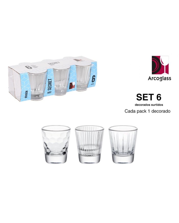 SET 6 CHUPITOS SURTIDOS 50cc SECRET AG