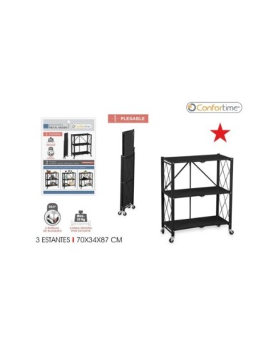 Y ESTANTERIA 3NIV.PLEGABLE 71X34X86CM CONF