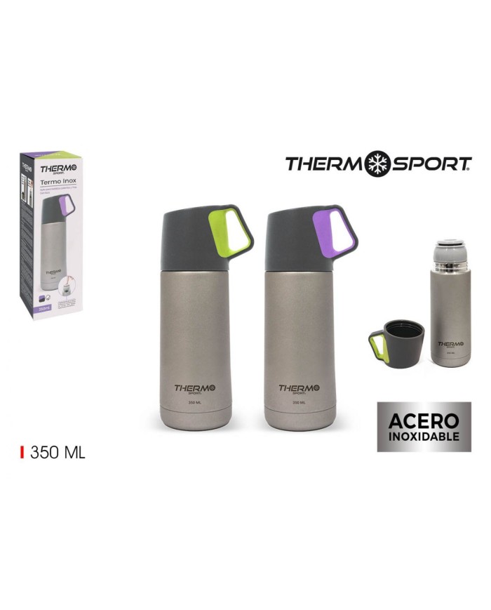 TERMO INOX MATE 350ML CON TAZA THERMOSPORT