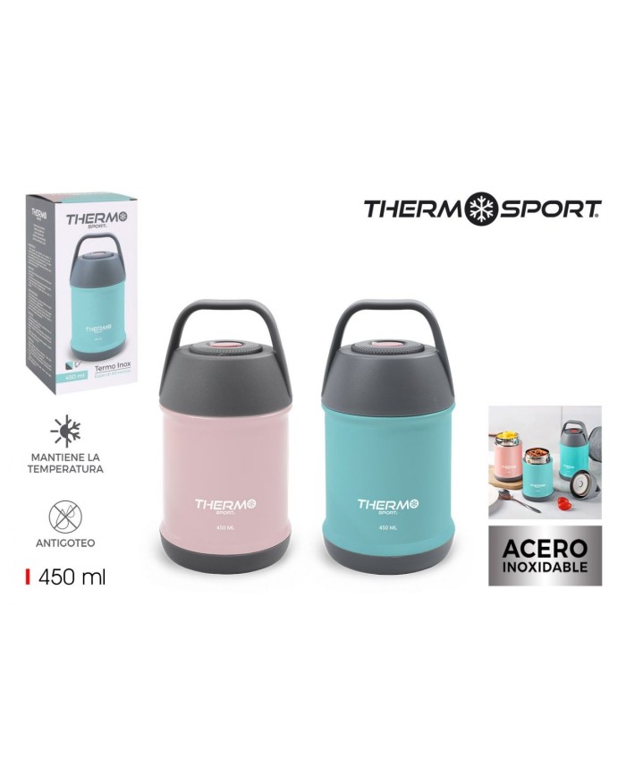 PRJ TERMO COMIDA ACERO COLORES 450ML THERMOS