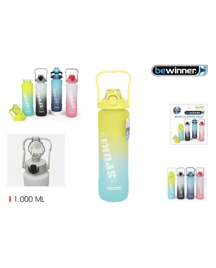 BOTELLA SPORT AGUA MULTICOL. 1000ML BEWINNER