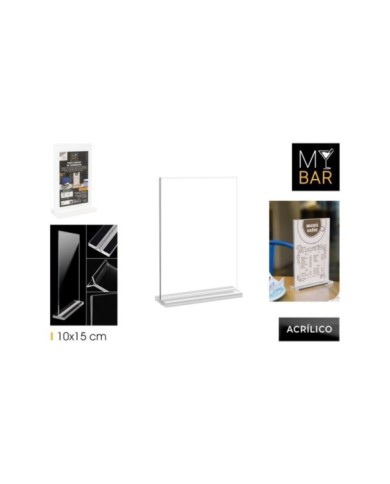 PORTA MENUS SOBREMESA 10X15CM