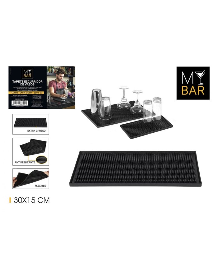 TAPETE ESCURRIDOR DE VASOS 30X15CM