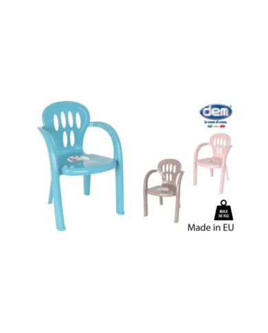 SILLA INFANTIL PLASTICO 35x33x51cm COLORES
