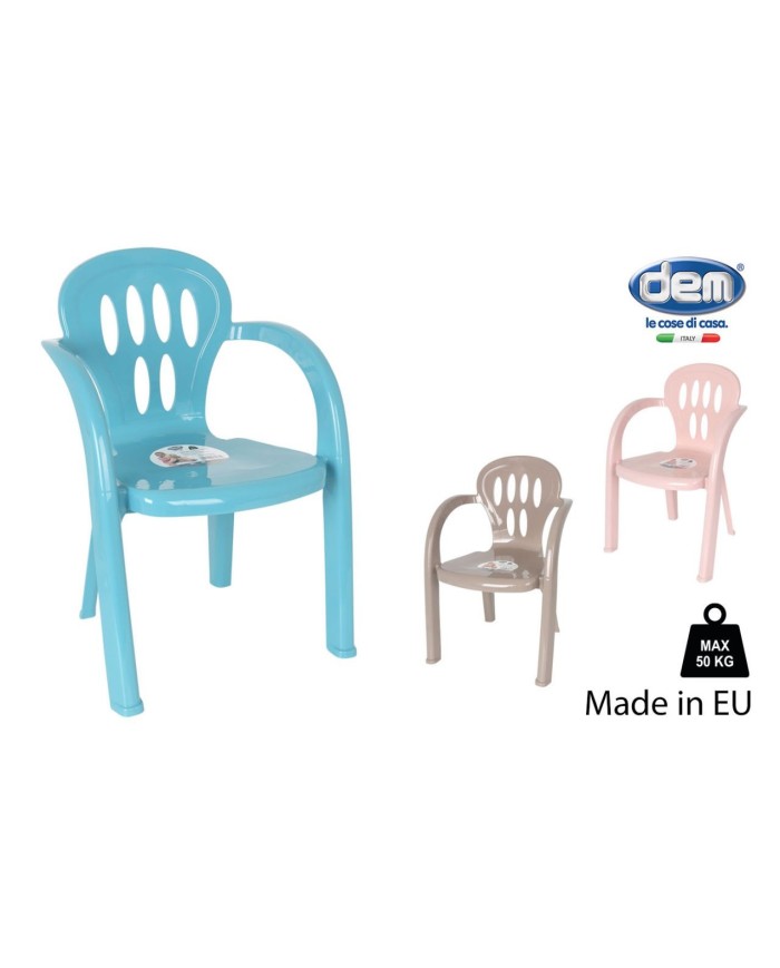 SILLA INFANTIL PLASTICO 35x33x51cm COLORES