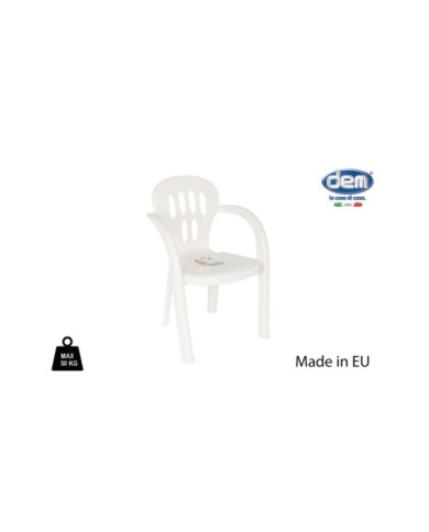 SILLA INFANTIL PLASTICO 35x33x51cm BLANCA