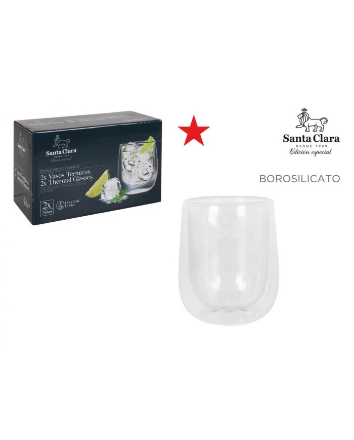 Y SET 2 VASOS TERMICOS BORO.250ML SANTA CL