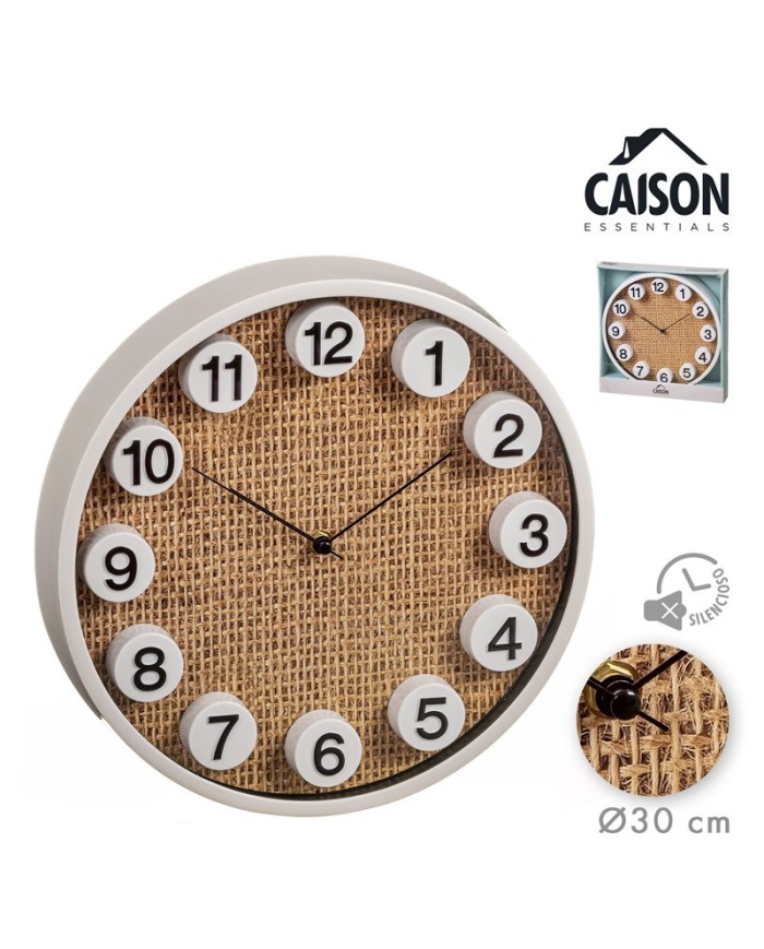 RELOJ PARED MADERA REDONDAS 30,5 cm