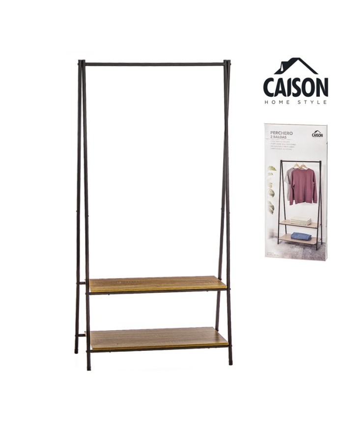 PERCHERO CON 2 BALDAS MADERA 160 cm