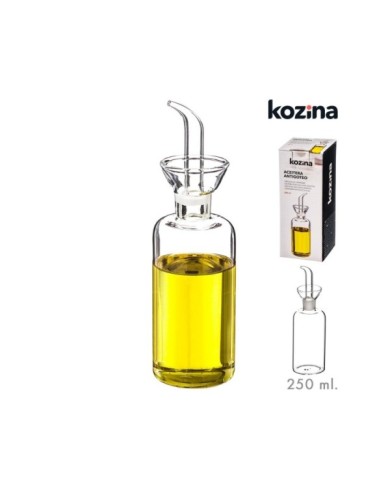 ACEITERA CRISTAL ANTIGOTEO CILINDRICA 250 ml