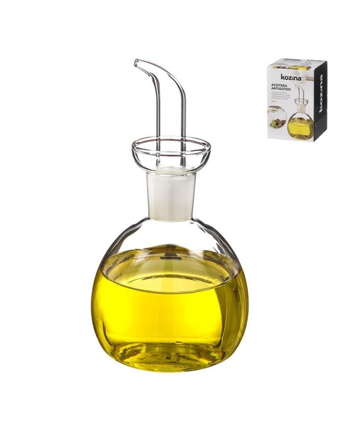 ACEITERA CRISTAL ANTIGOTEO REDONDA 500 ml