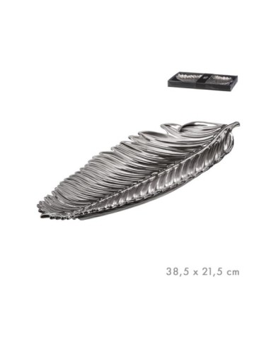 CENTRO MESA HOJA PLATEADO G