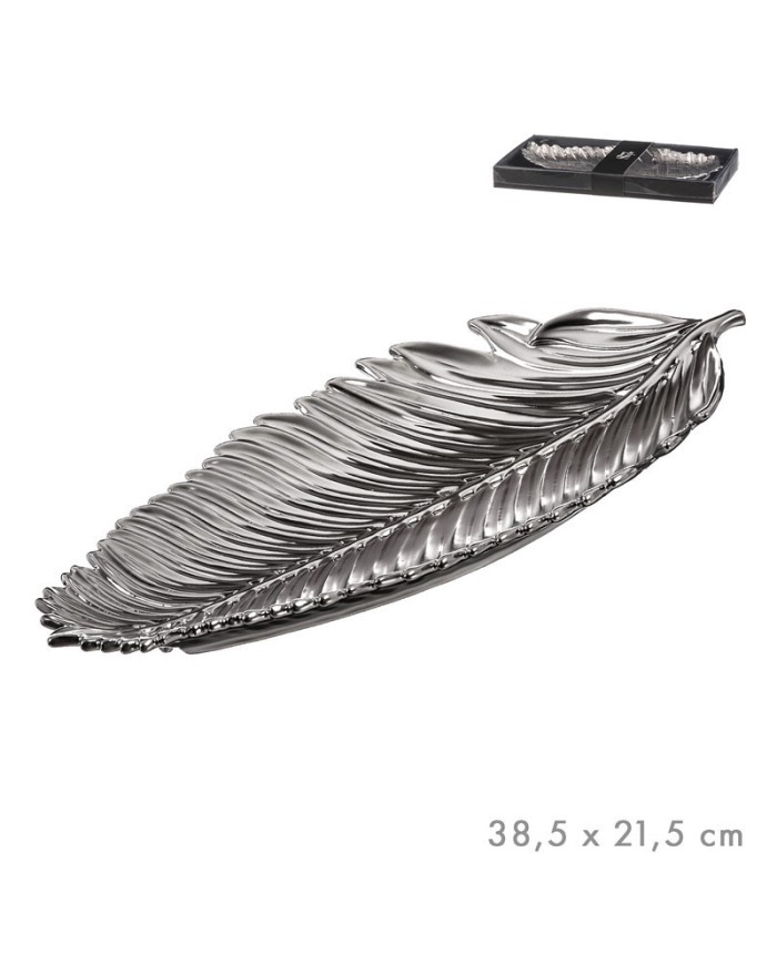 CENTRO MESA HOJA PLATEADO G