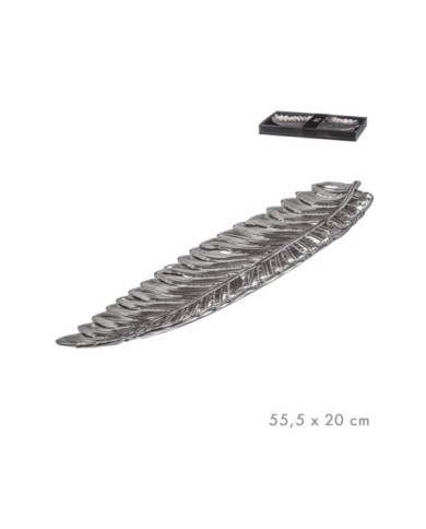 CENTRO MESA HOJA PLATEADO G