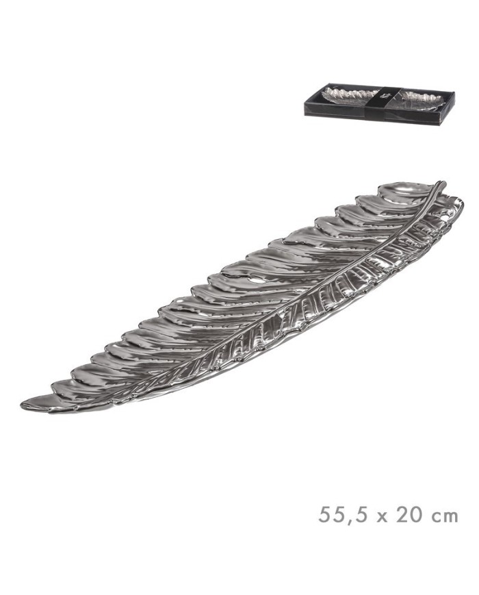 CENTRO MESA HOJA PLATEADO G