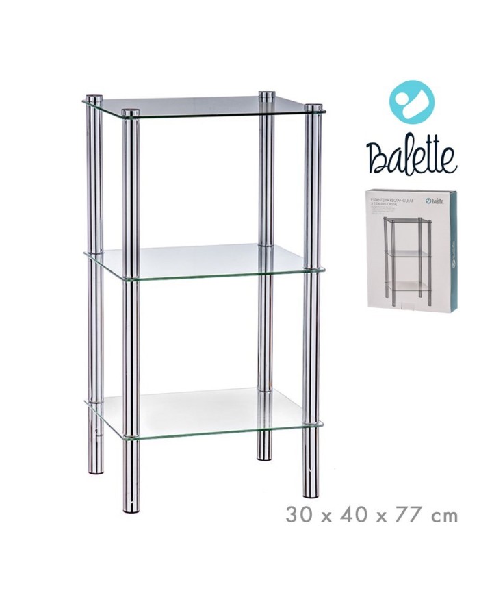 ESTANTERIA RECTANGULAR 3 ESTANTES CRISTAL
