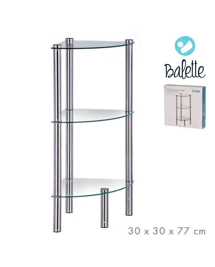 ESTANTERIA RINCONERA 3 ESTANTES CRISTAL