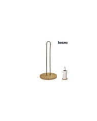 PORTACUBIERTOS MADERA/METAL NEGRO 17 cm