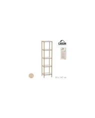 ESTANTERIA BAMBU 5 BALDAS BLANCAS