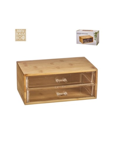 ORGANIZADOR COSMETICOS BAMBU 2 CAJONES