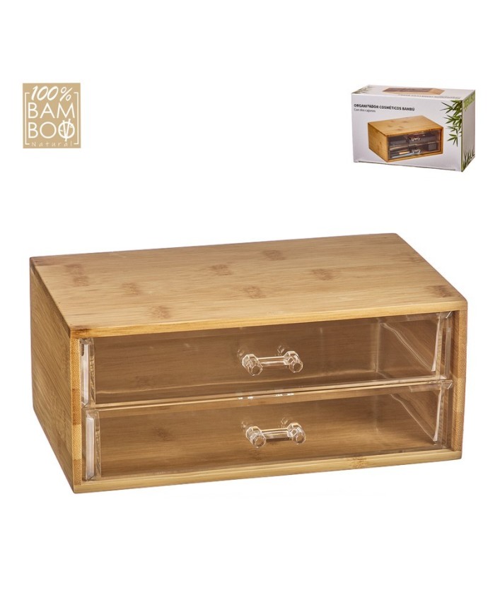 ORGANIZADOR COSMETICOS BAMBU 2 CAJONES