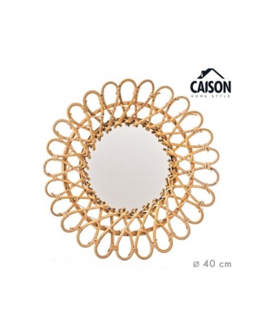 ESPEJO PARED RATAN EIRA Ø40 cm