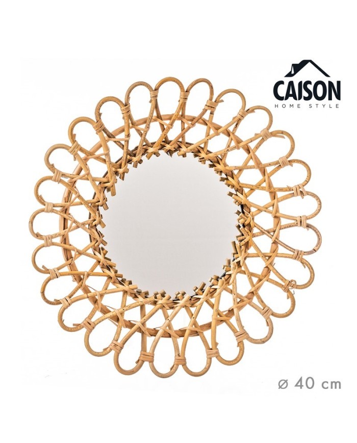 ESPEJO PARED RATAN EIRA Ø40 cm