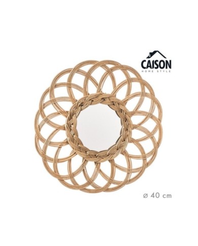 ESPEJO PARED RATAN SIF Ø40 cm