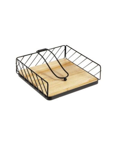 SERVILLETERO METAL/MADERA 19 cm