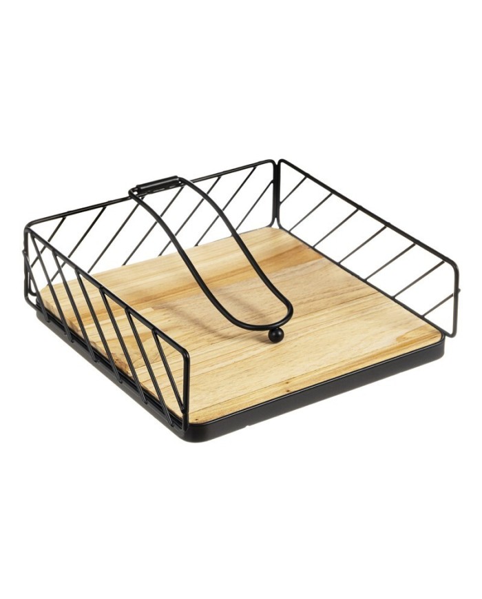 SERVILLETERO METAL/MADERA 19 cm