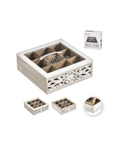 CAJA MADERA TE TROQUELADA 24x24 cm SURT/2