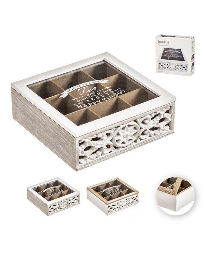 CAJA MADERA TE TROQUELADA 24x24 cm SURT/2