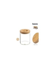 TARRO CRISTAL TAPA BAMBU 950 ml