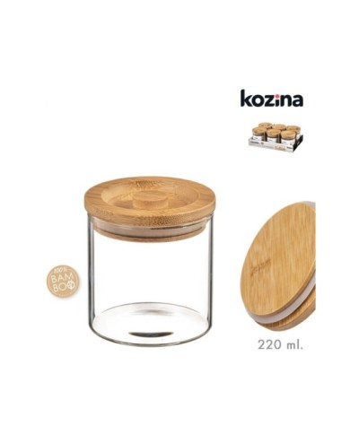 TARRO CRISTAL TAPA BAMBU 220ml