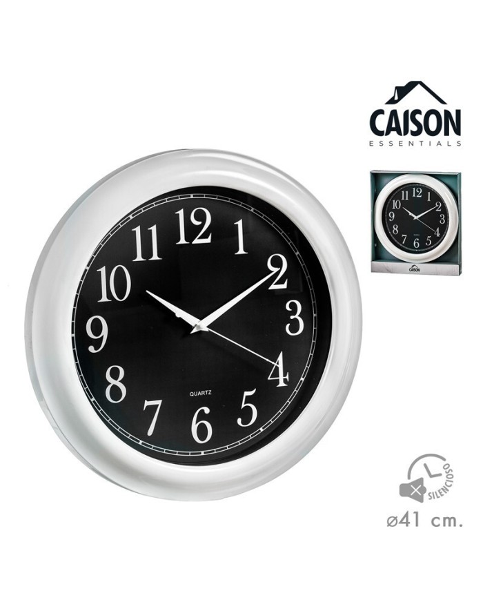 RELOJ PARED 41 cm NEGRO Y BLANCO
