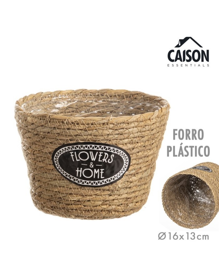 MACETERO REDONDO CATTAIL LEAF Ø16cm